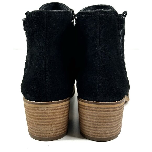 Paul Green Vienna Black Suede Ankle Boots Women's US 8.5 UK 6 Booties Cutout New - Picture 4 of 11